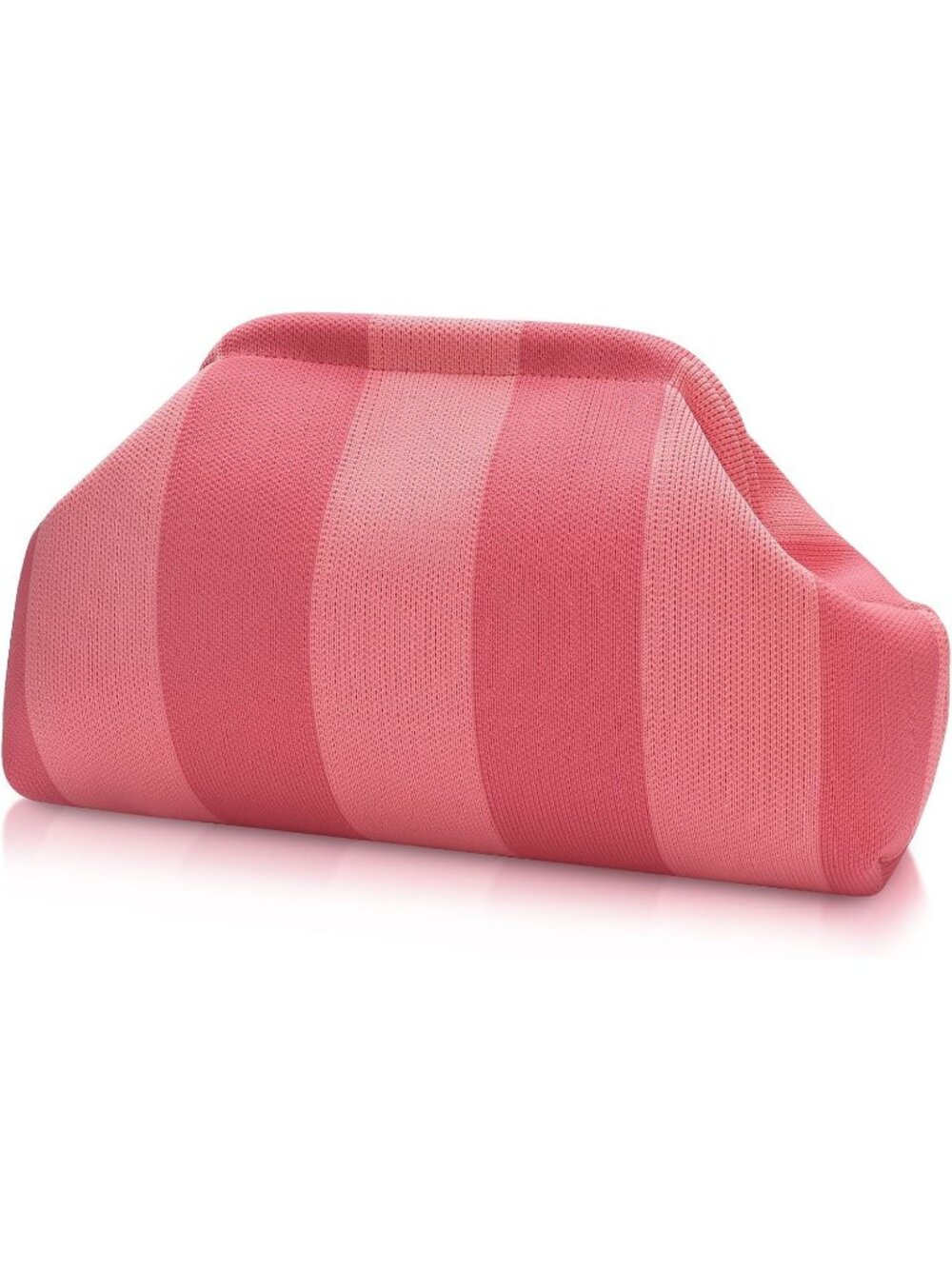 Women's Light Pink 2 Woven Clutch Purse Striped Dumpling Crochet Beach Handbag